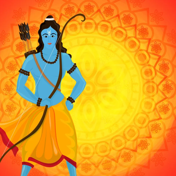 Lord Rama for Happy Dussehra celebration. — 图库矢量图片