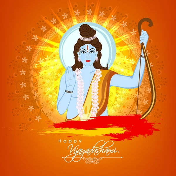 Lord Rama for Happy Vijayadashami celebration. — Stockový vektor