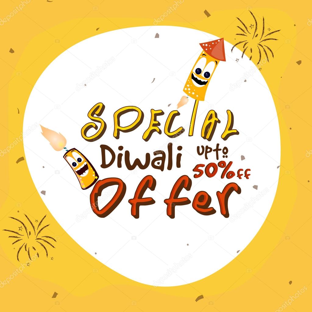 Sale Poster or Banner for Happy Diwali celebration.