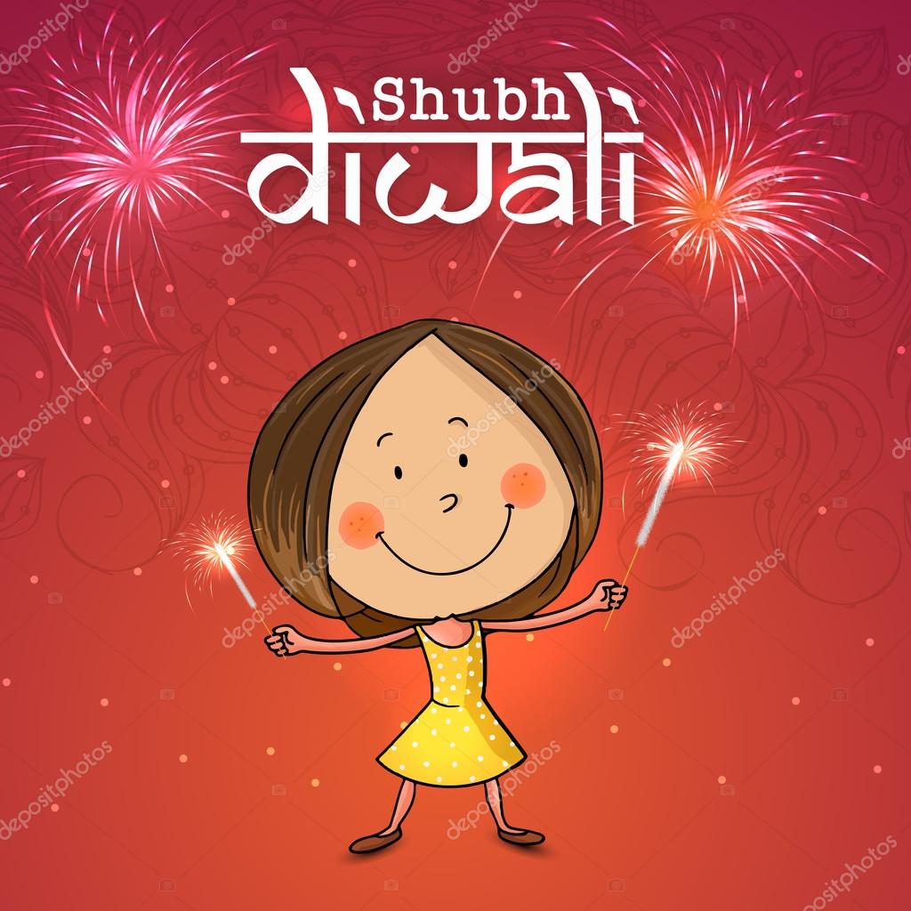 Little girl enjoying Happy Diwali. Stock Vector Image by ©alliesinteract #87212618 Little girl enjoying Happy Diwali. Stock Vector Image by ©alliesinteract #87212618