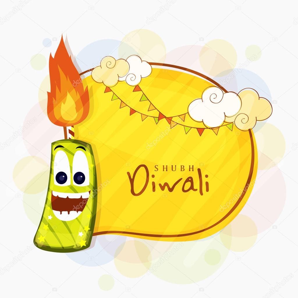 Funny firecracker for Happy Diwali celebration. — Illustration