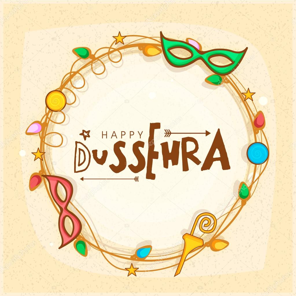 Creative frame for Happy Dussehra celebration.