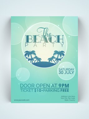 Beach Party celebration flyer or banner.