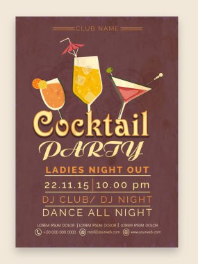 Cocktail Party celebration Flyer or Banner.