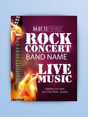 Rock Music Night Party celebration Flyer or Banner.