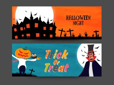 Web üstbilgi veya Cadılar Bayramı gecesi için banner.