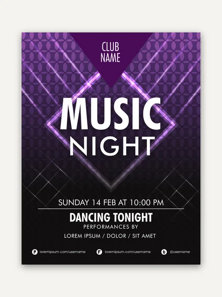 Music Party celebration Flyer or Template. — Stock Vector