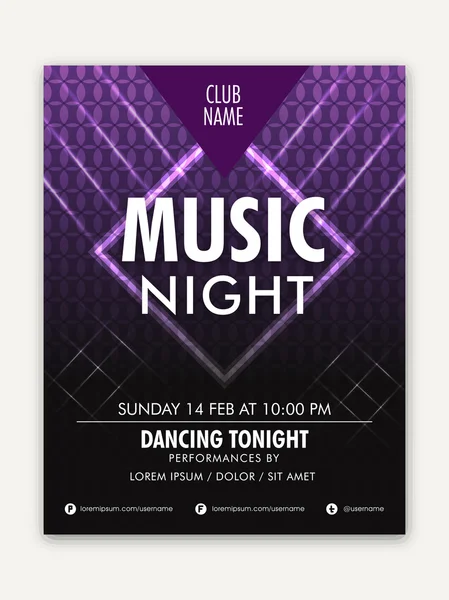 Music Party celebration Flyer or Template. — Stockvector