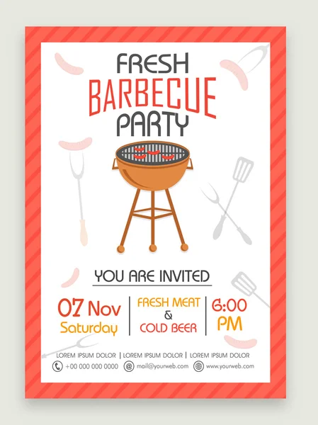 Flyer or Banner for Barbecue Party celebration. — Stok Vektör