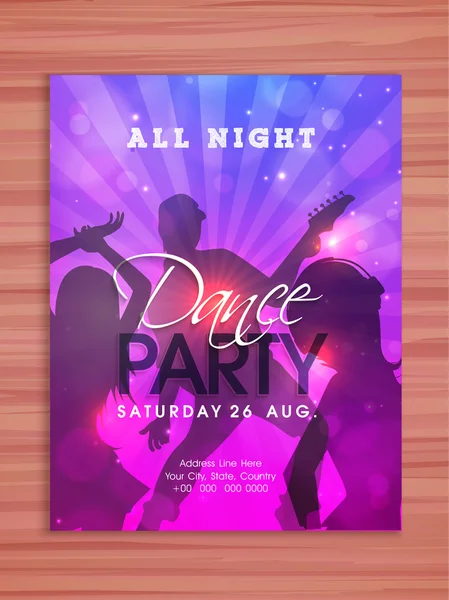 Elegant Dance Party celebration flyer or banner. — Stock Vector