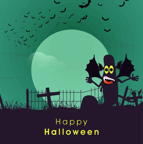 Monstruo aterrador para feliz fiesta de Halloween . — Vector de stock