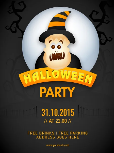 Template, banner or flyer for Halloween Party. — Stock vektor