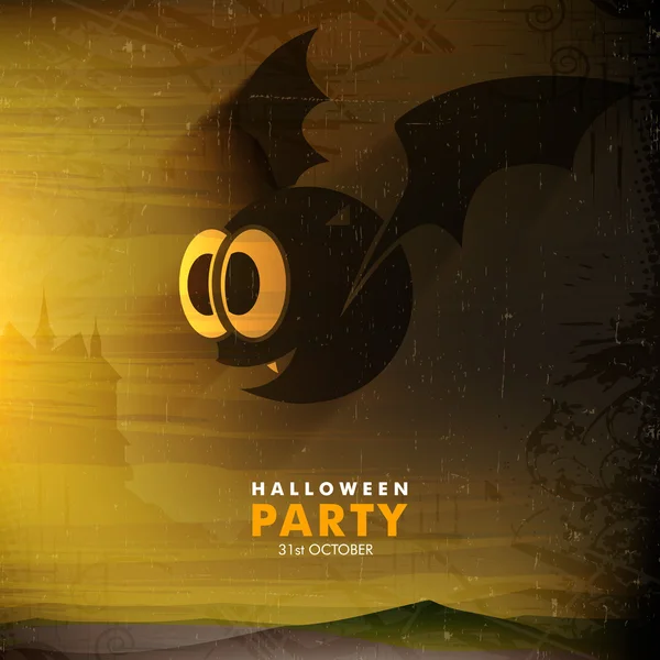 Scary bat for Happy Halloween Party. — ストックベクタ