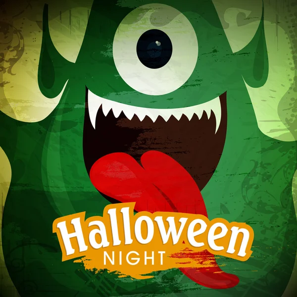 Scary monster for Happy Halloween Party. — Stockvector