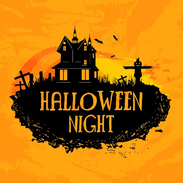 Poster, banner or flyer for Halloween Night Party. — Stock Vector