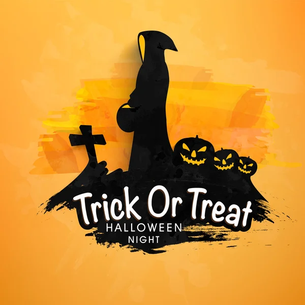 Ijesztő ghost a Halloween éjszakai Party. — Stock Vector