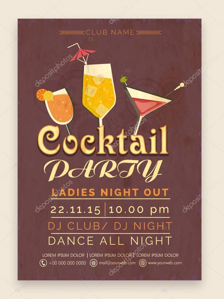 Cocktail Party celebration Flyer or Banner.