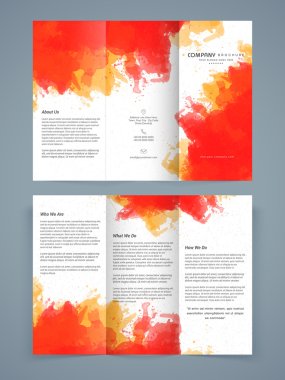 Abstract Trifold Brochure, Template or Flyer design. clipart