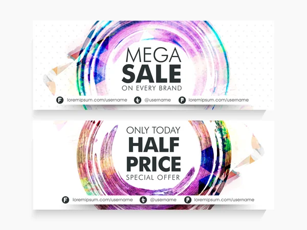 Abstract Sale web header or banner set. — Stock Vector