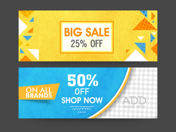 Big Sale web header or banner set.