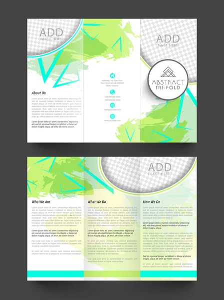 Abstracte driebladige Brochure, sjabloon of Flyer. — Stockvector