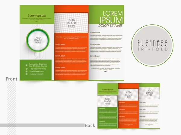 Driebladige Brochure, sjabloon of Flyer voor Business. — Stockvector