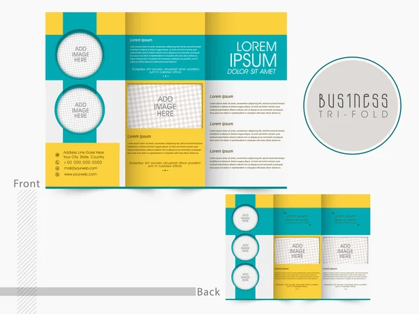 Driebladige Brochure, sjabloon of Flyer voor Business. — Stockvector