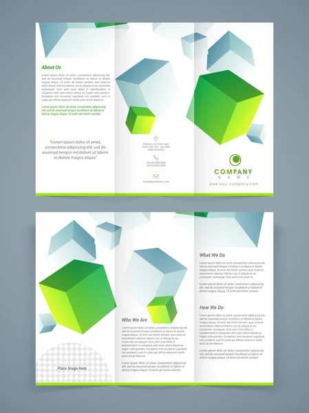 Abstracte driebladige Brochure, sjabloon of Flyer ontwerp. — Stockvector