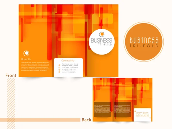 Abstract Business Trifold Brochure, Template or Flyer. — Stock Vector