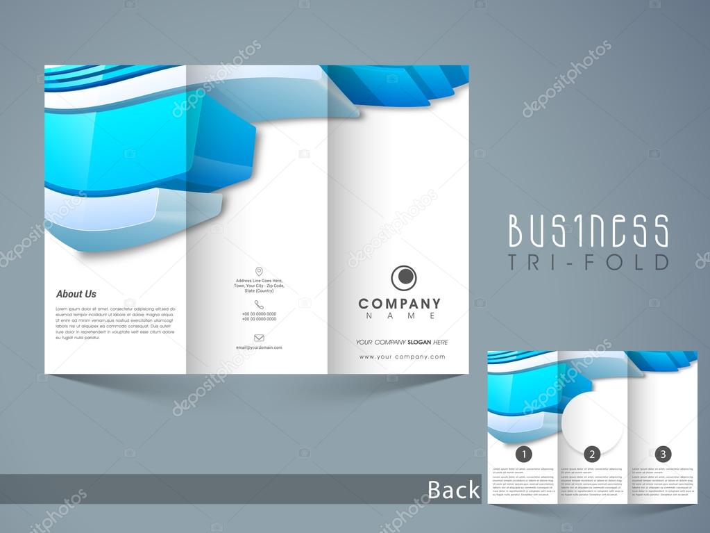 Abstract Trifold Brochure, Template or Flyer design.