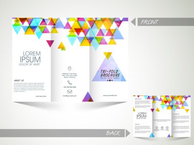 Panelli broşür, şablon ya da iş için el ilanı.