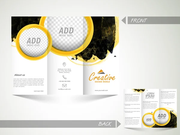 Abstracte driebladige Brochure, sjabloon of Flyer. — Stockvector