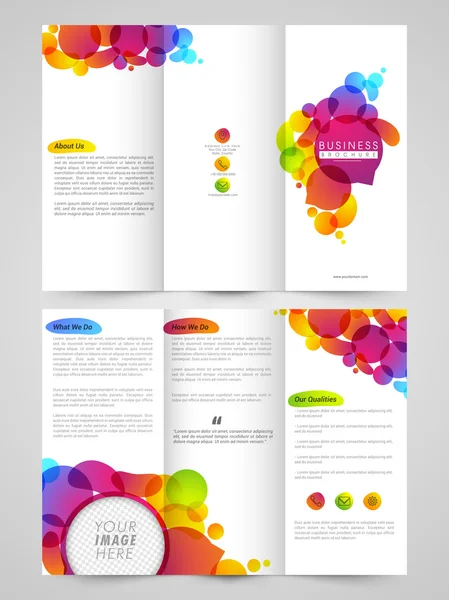 Folleto triple, plantilla o folleto para empresas . — Vector de stock