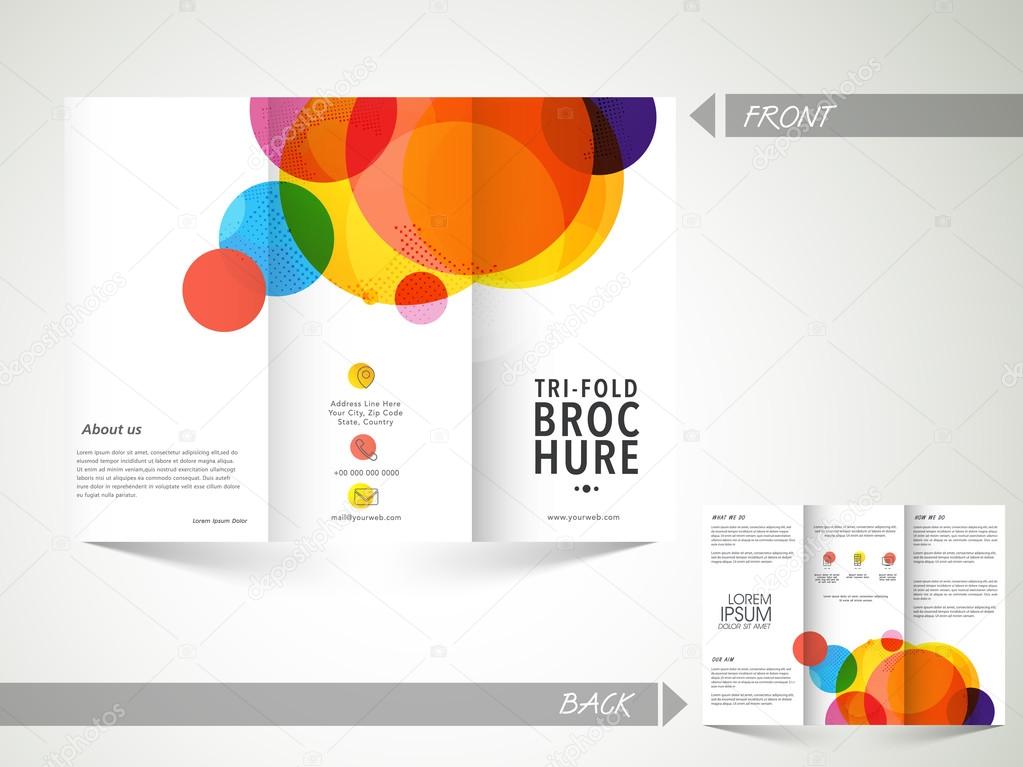 Glossy Trifold Brochure, Template or Flyer design.