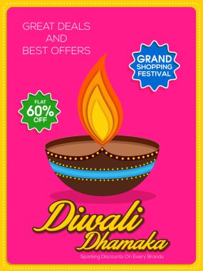 Sale Poster or Banner for Diwali Dhamaka offer.