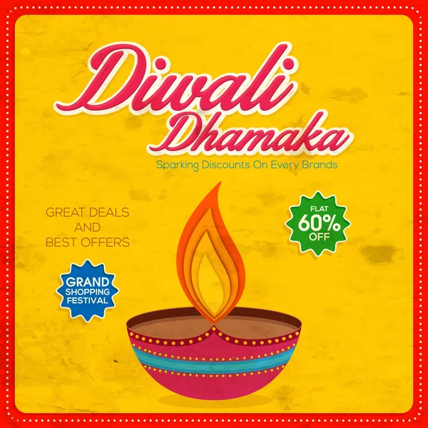 Poster or banner for Happy Diwali Sale celebration. — Stock vektor