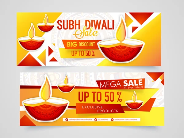 Venta encabezado web o banner para Diwali . — Archivo Imágenes Vectoriales