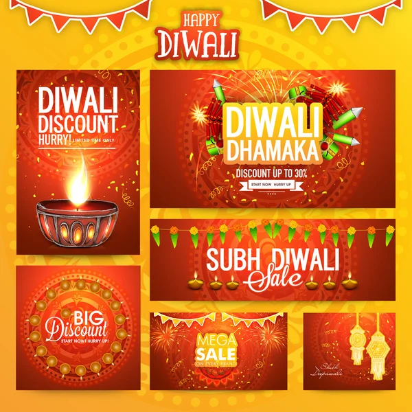 Social media post and header for Diwali. — Stock vektor