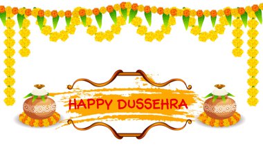 Poster, banner or flyer for Happy Dussehra.