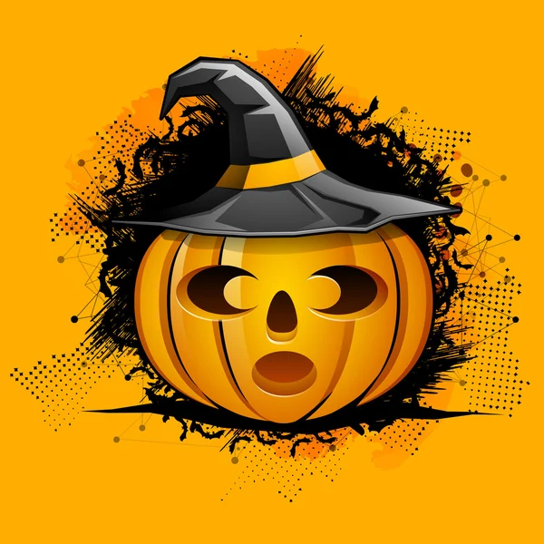 Scary pumpkin for Happy Halloween Party. — Stockvector