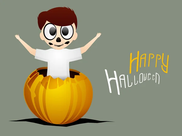 Scary boy for Happy Halloween celebration. — Stock Vector