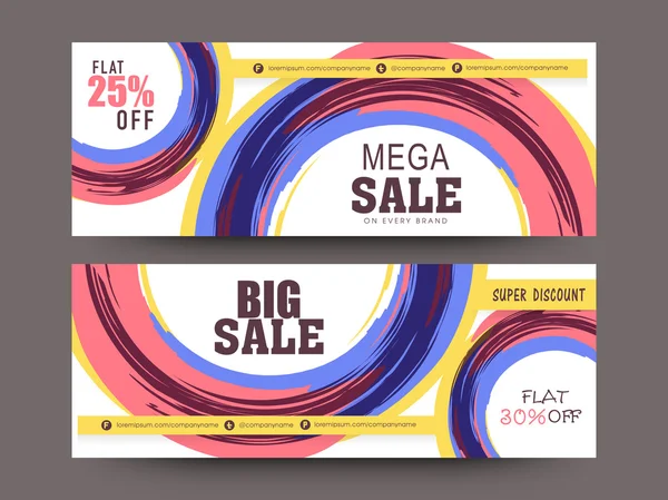 Creative sale website header or bannes set. — Stok Vektör