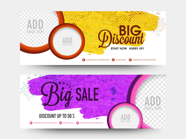 Big Sale website header or banner set.