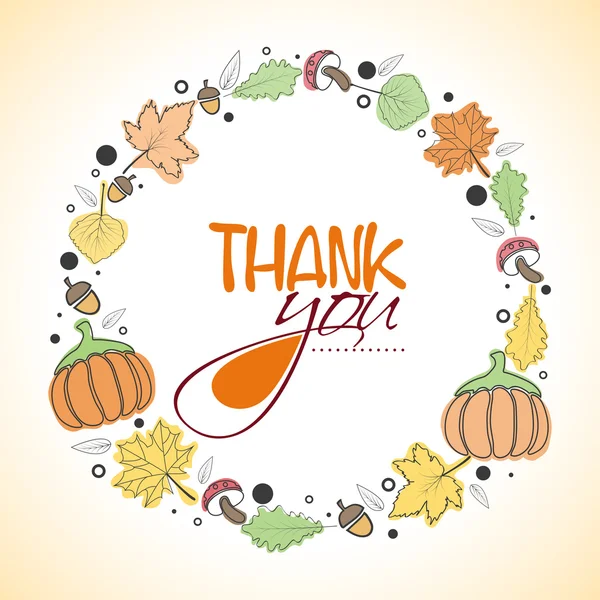 Greeting card design for Thanksgiving Day. — Stock Vector