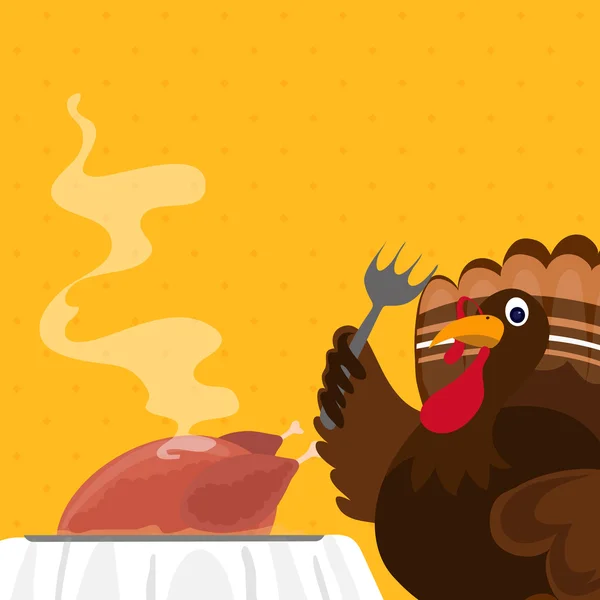 Turkey Bird for Happy Thanksgiving Day. — Stock Vector