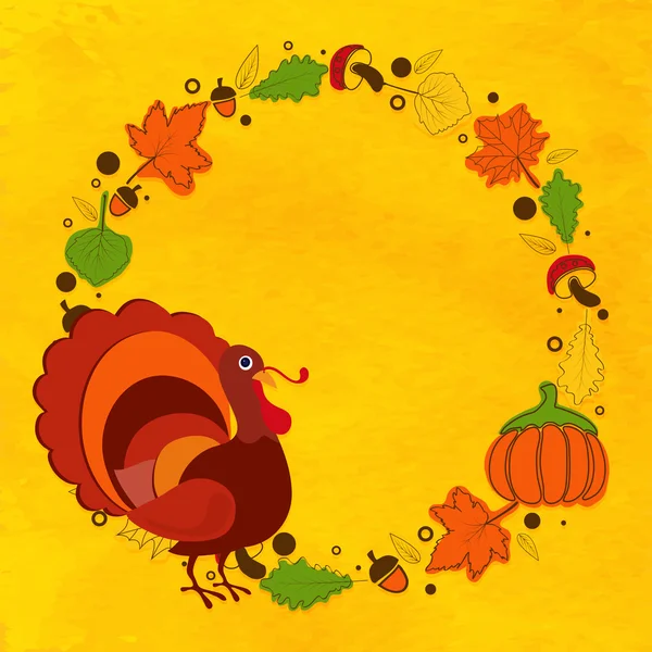 Greeting card design for Thanksgiving Day. — Stock Vector