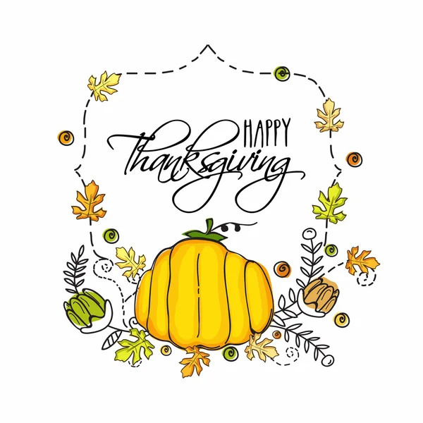 Greeting card design for Thanksgiving Day. — Stockový vektor