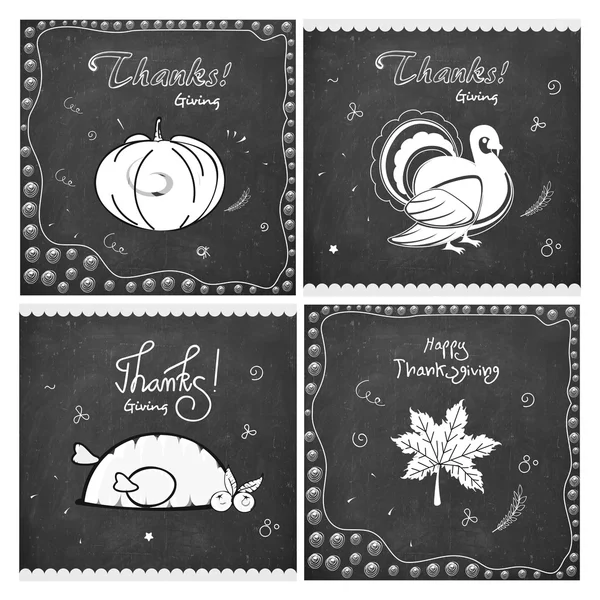 Stylish greeting card set for Thanksgiving Day. — Wektor stockowy