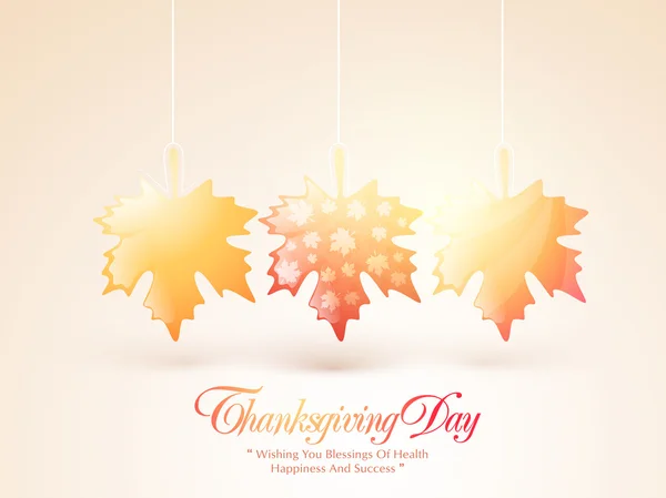 Блестящие кленовые листья на День Благодарения . — стоковый вектор