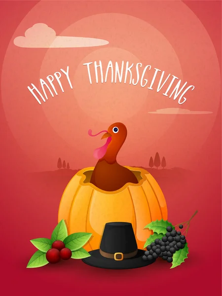 Flyer or Banner for Thanksgiving Day celebration. — Stok Vektör